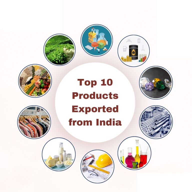 Which are the Top 10 Products Exported from India?