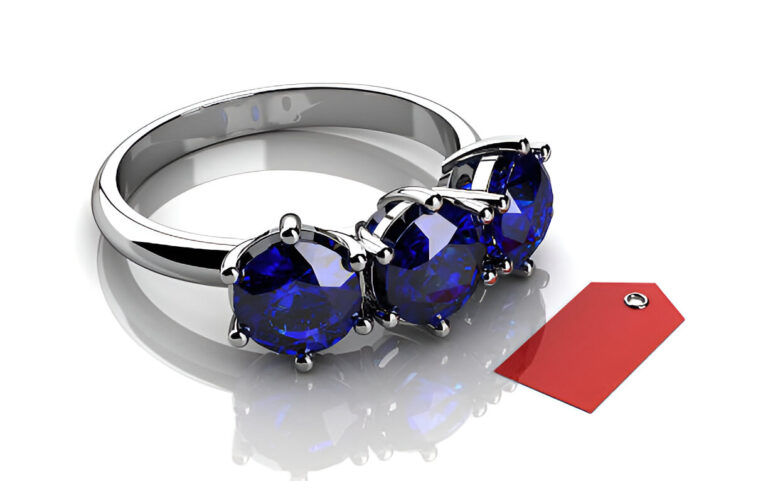Sapphire Three-Stone Engagement Ring